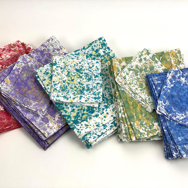 Hand-Painted Linen Napkins & Cocktail Coasters