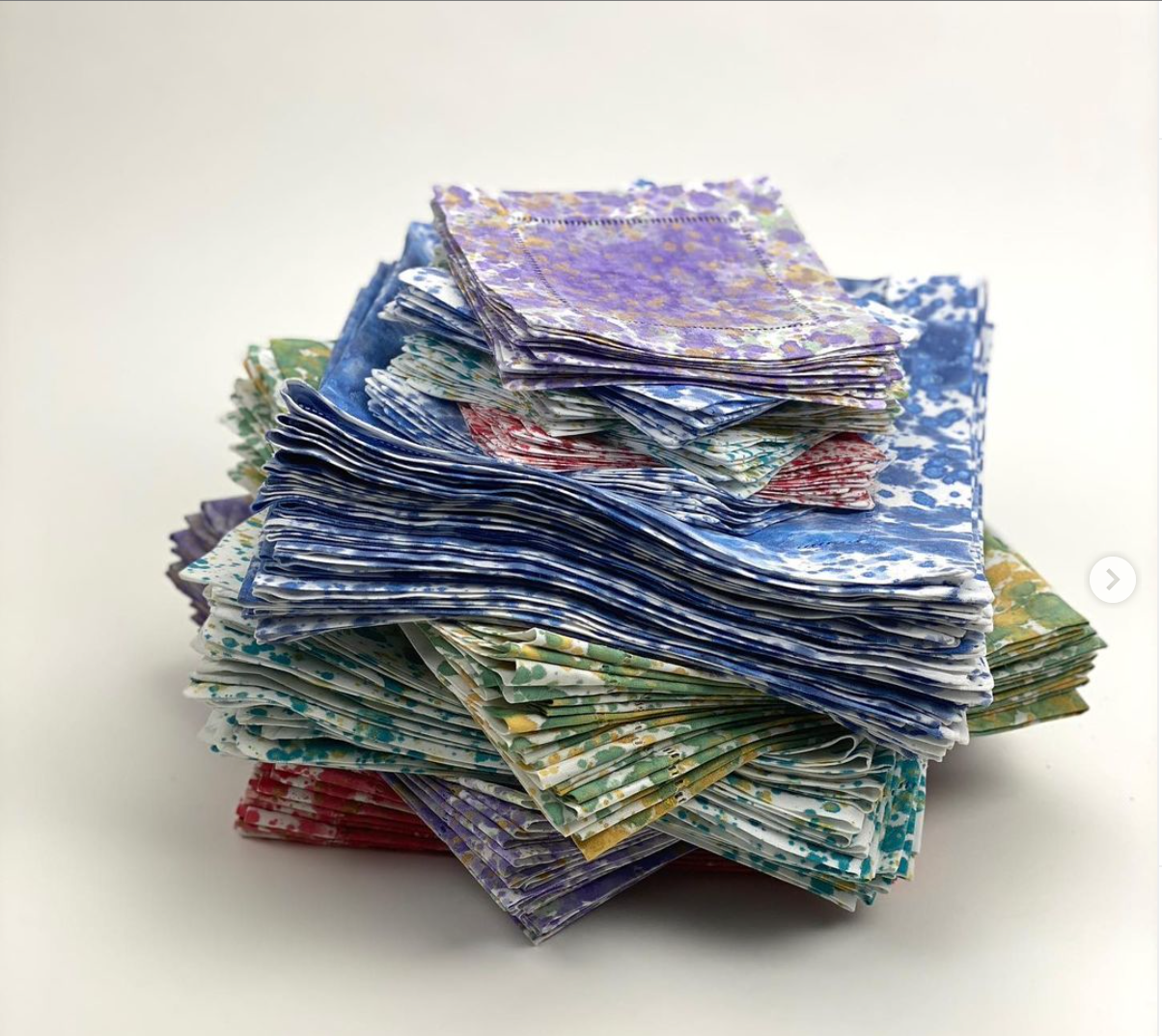 Hand-Painted Linen Napkins & Cocktail Coasters